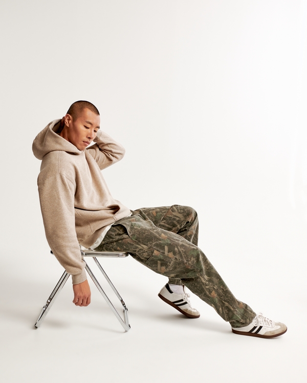 Loose Workwear Pant, Olive Green Camo