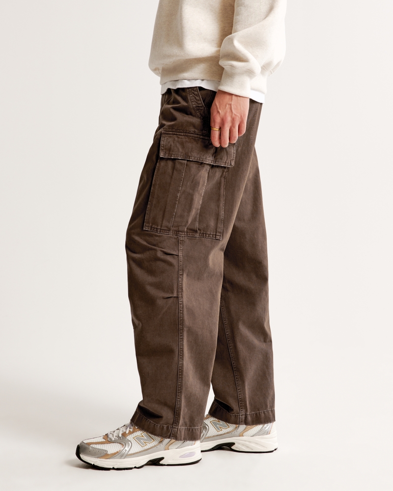 Men Baggy Fit Flat-Front Cargo Pants