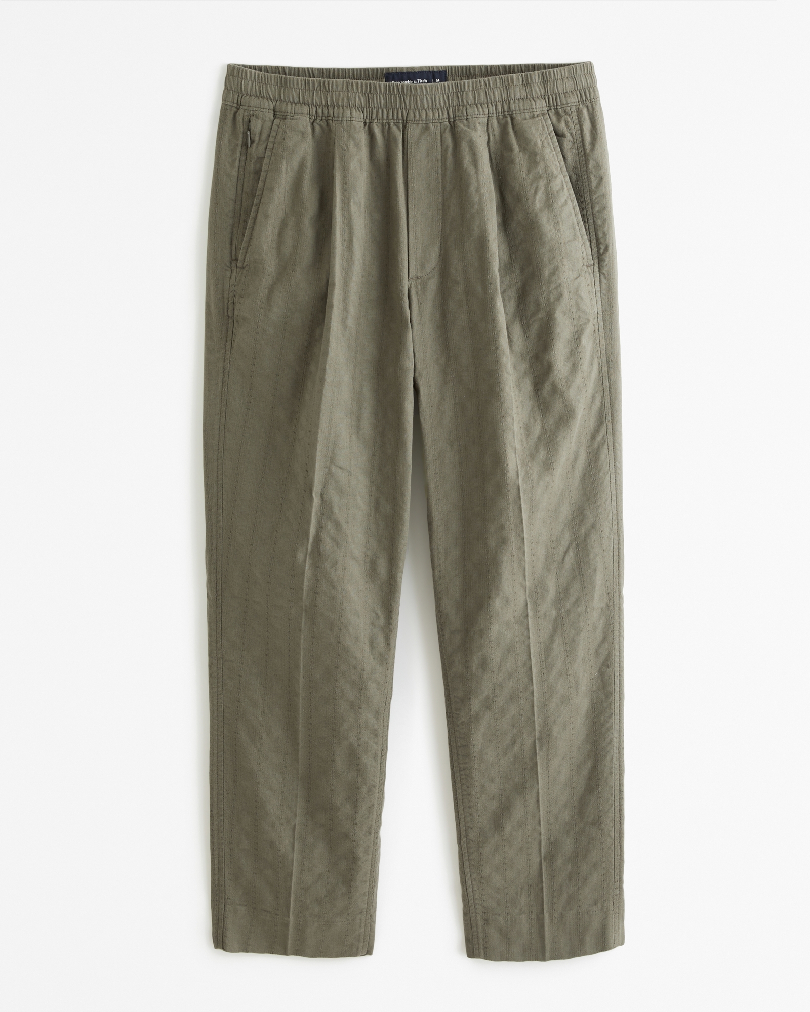 Linen-blend Pants - Green - Ladies