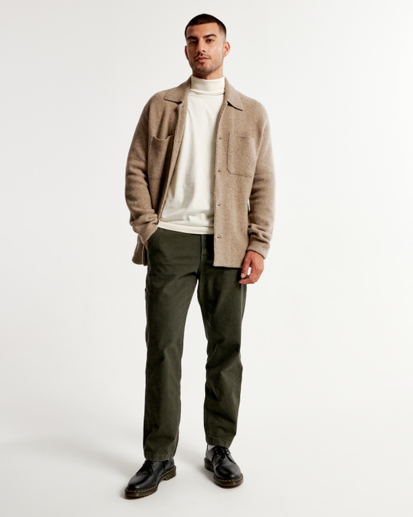 Athletic Loose Workwear Pant, Dark Olive Green