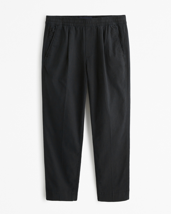 Linen-Blend Pull-On Pant, Black view 2