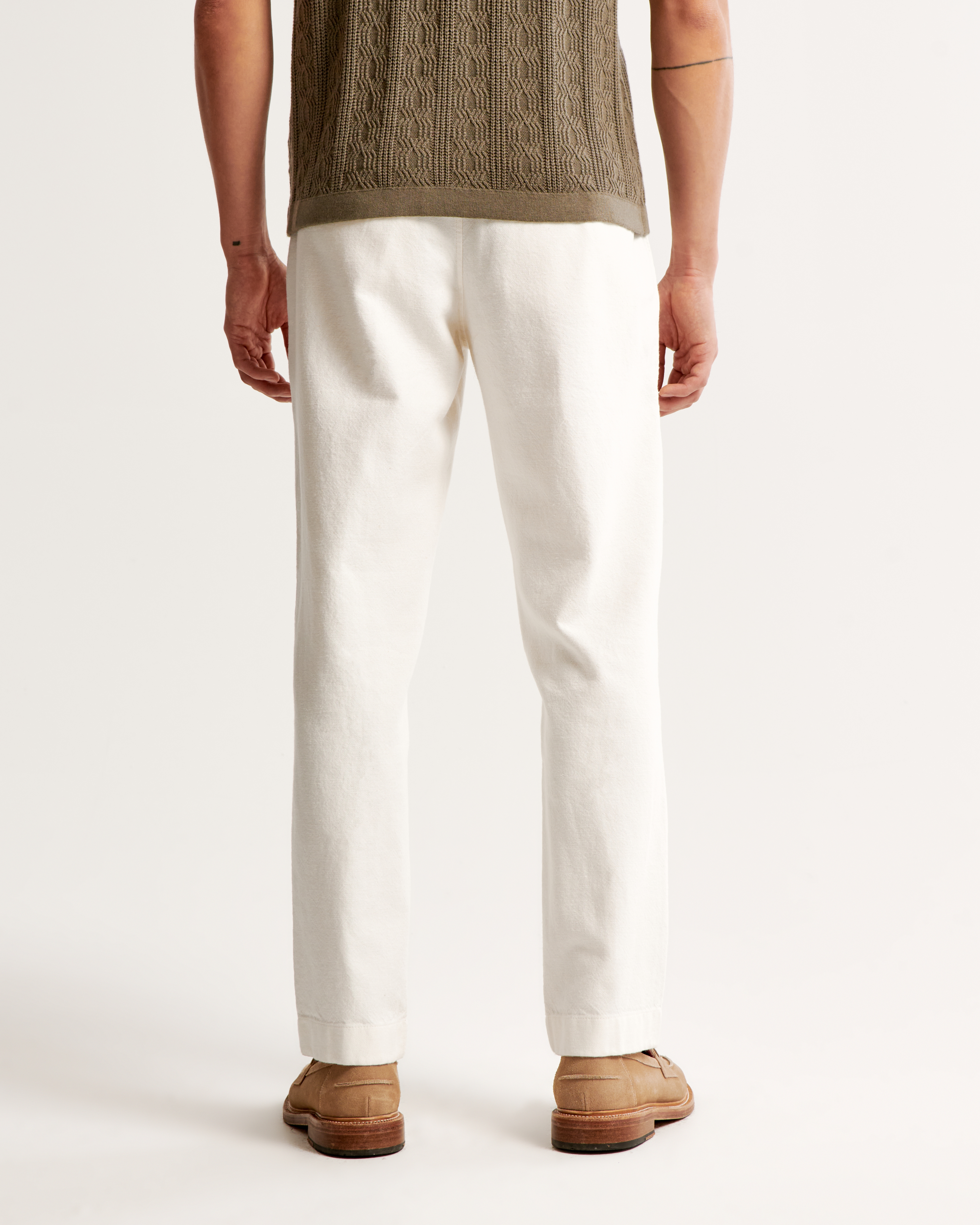 Linen and cotton straight pants