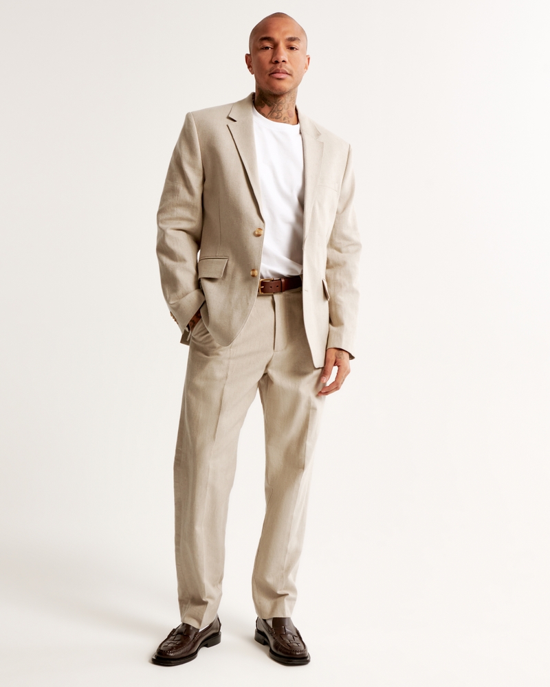 The A&F Collins Tailored Linen-Blend Pleated Suit Pant