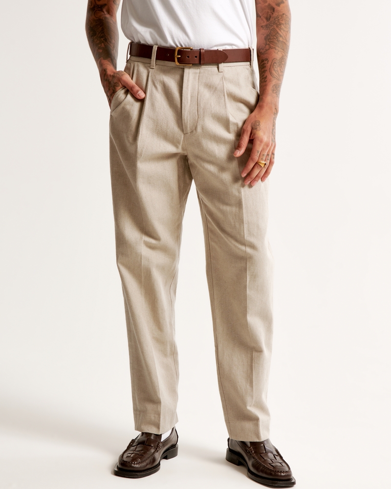 The A&F Collins Tailored Linen-Blend Pleated Suit Pant