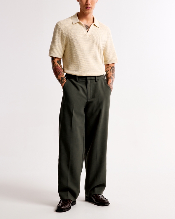 Baggy Trouser, Dark Olive Green view 1