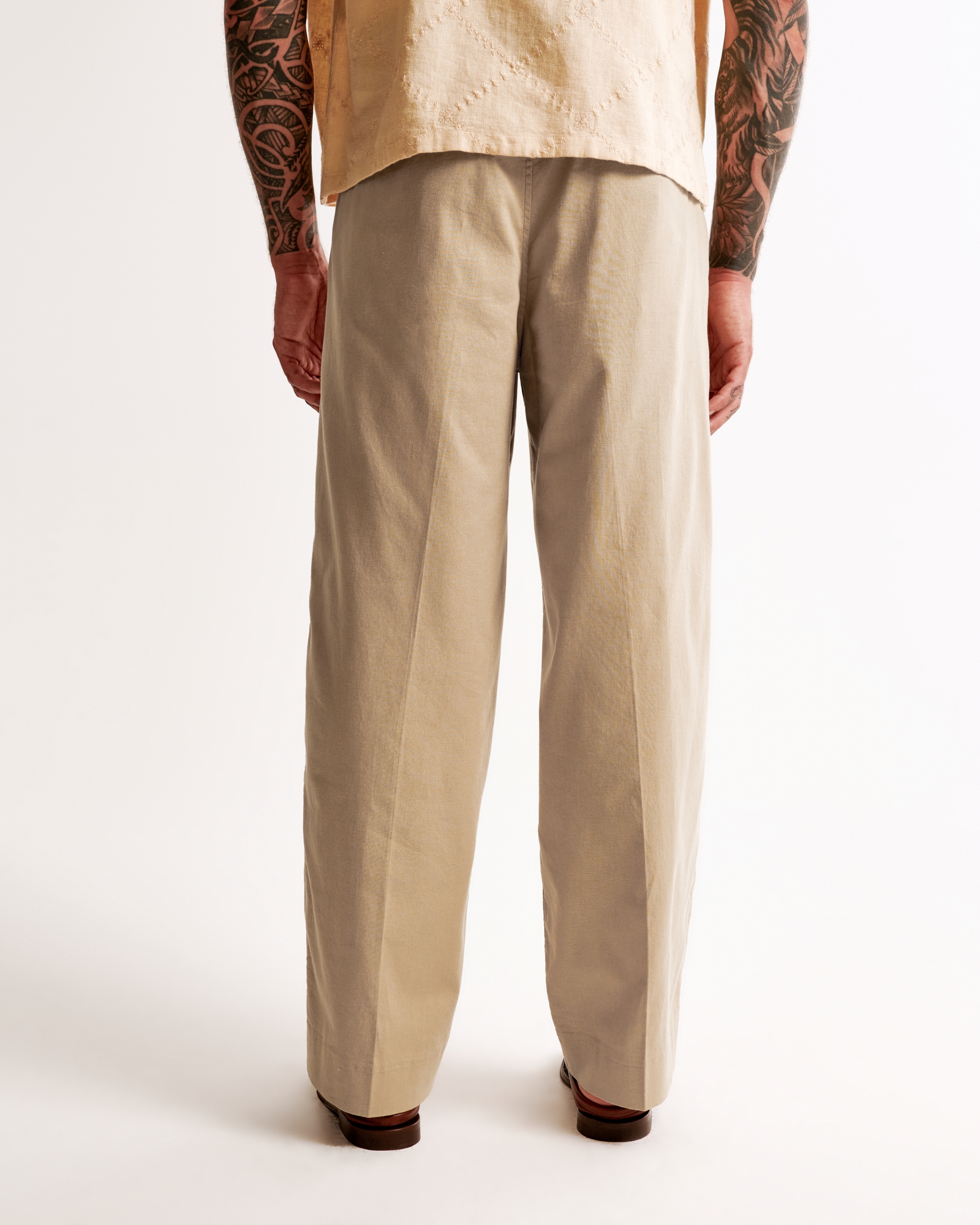 Baggy Linen-Blend Trouser