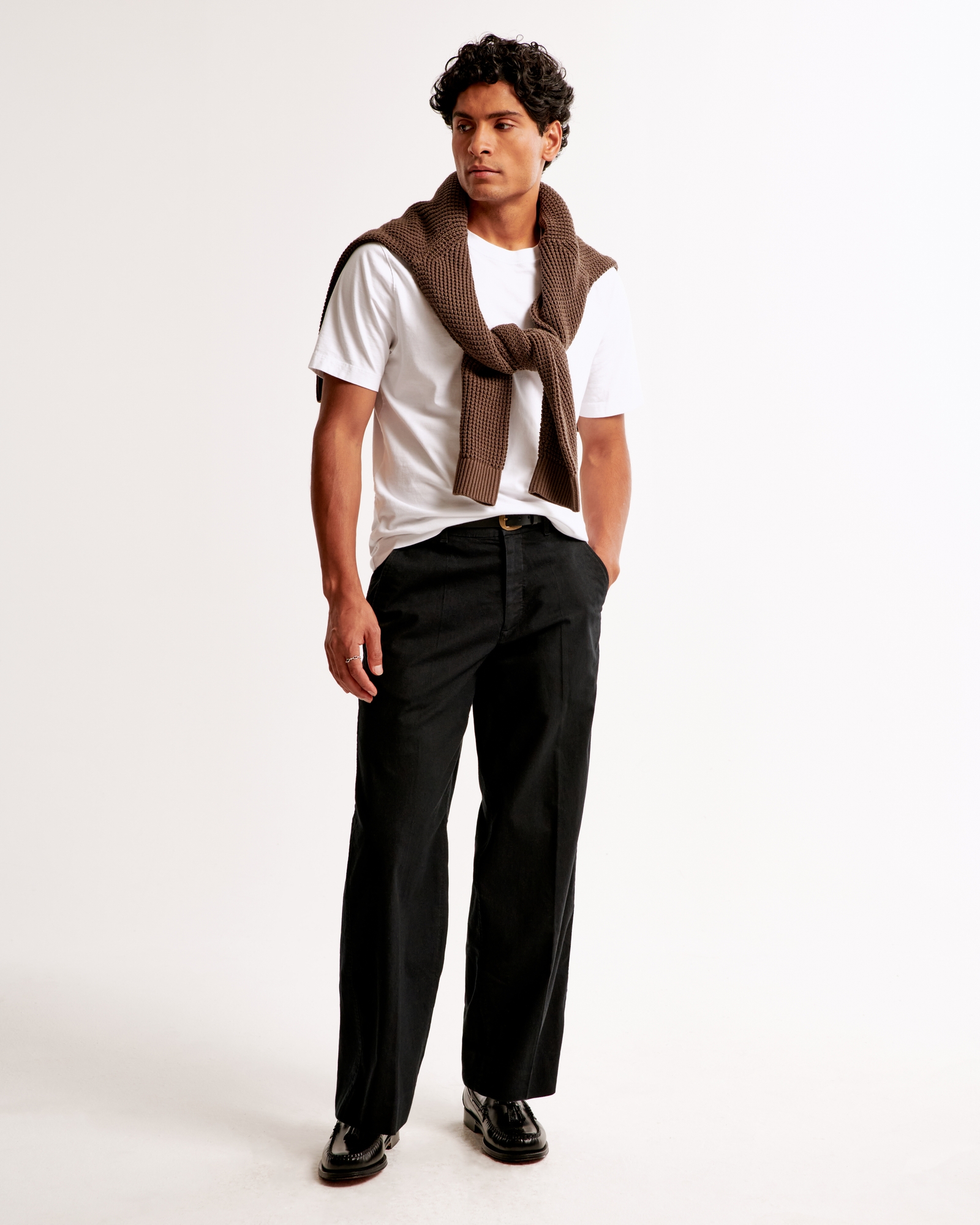 Baggy Linen-Blend Trouser