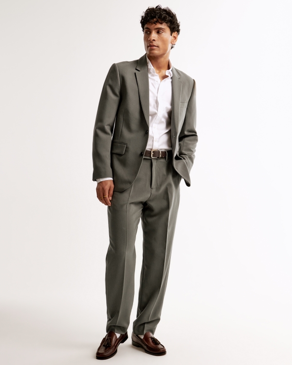 The A&F Collins Tailored Suit Pant, Olive view 2