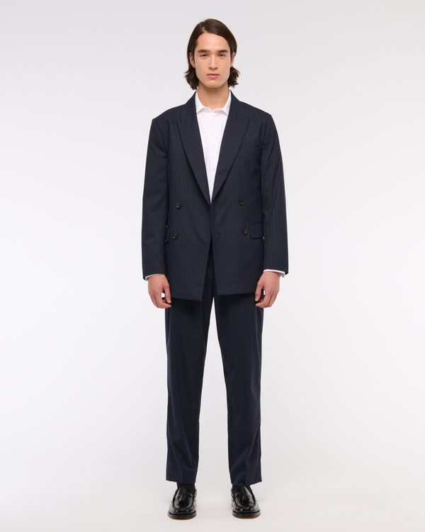 The A&F Collins Tailored Suit Pant, Navy Stripe