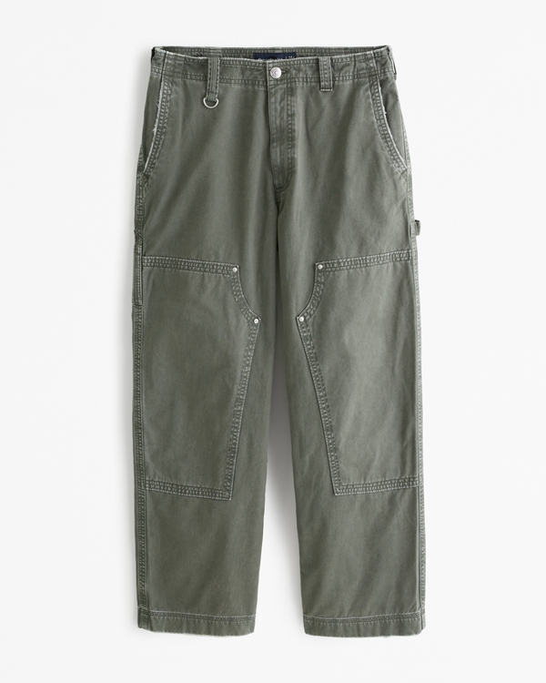 Ultra Baggy Workwear Pant, Olive Green Texture