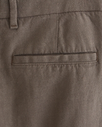 Pantalon droit ajusté à taille fixe en mélange de lin