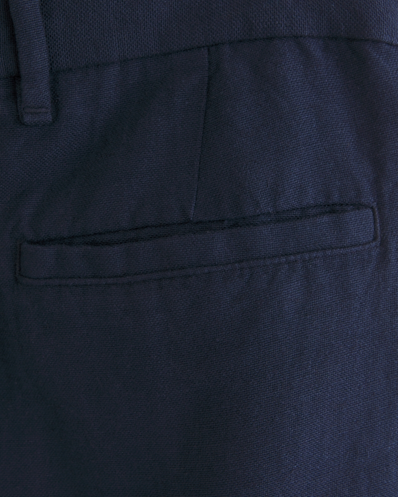 Straight Linen-Blend Fixed Waist Pant