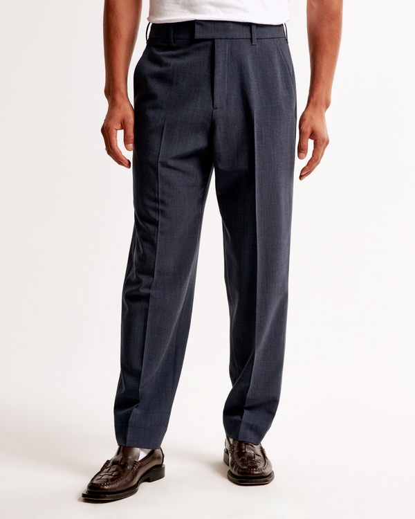 The A&F Collins Tailored Suit Pant, Navy Texture view 2