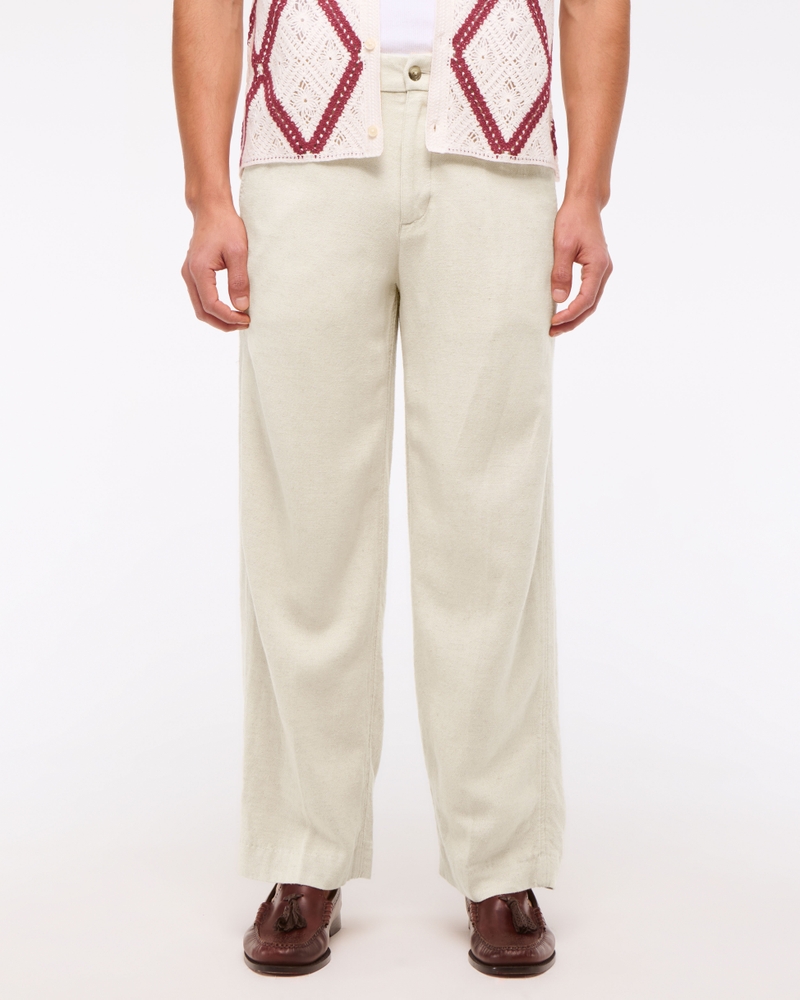 Baggy Tailored Linen-Blend Trouser