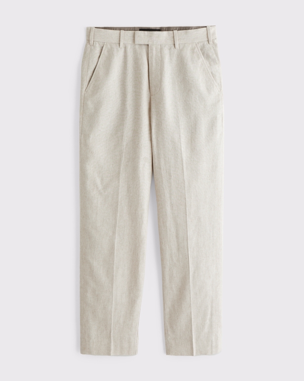 The A&F Collins Athletic Fit Suit Pant, Beige view 1