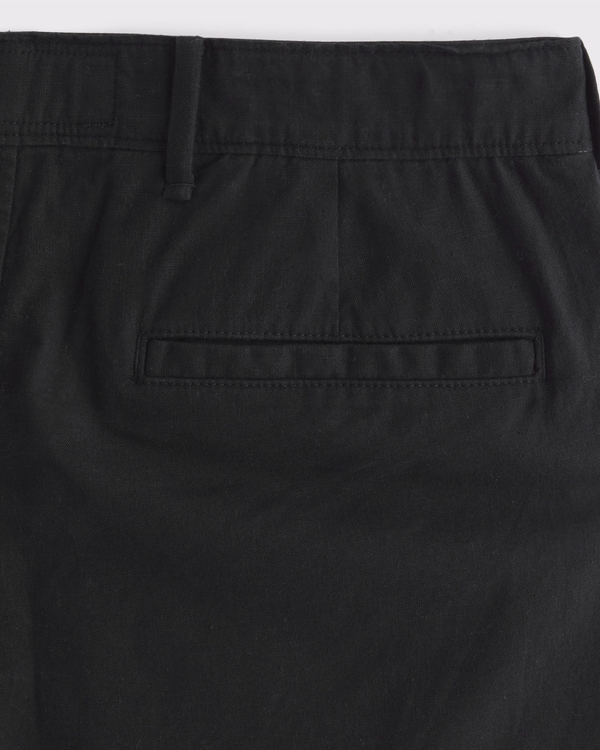 Straight Linen-Blend Fixed Waist Pant