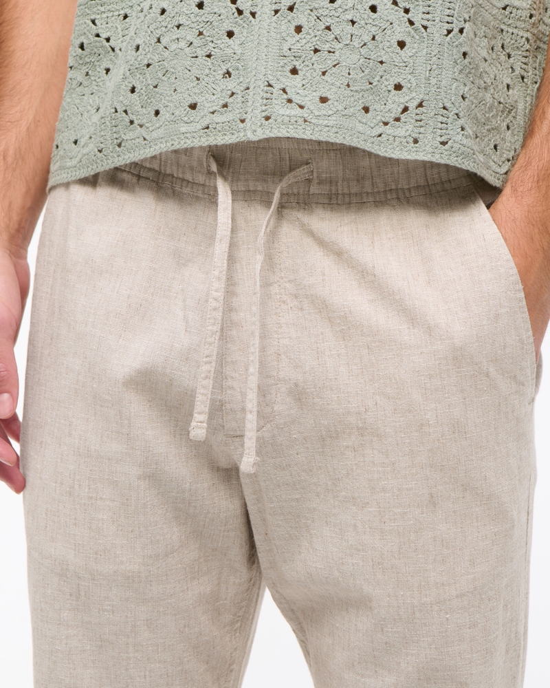 Loose Linen-Blend Pull-On Pant
