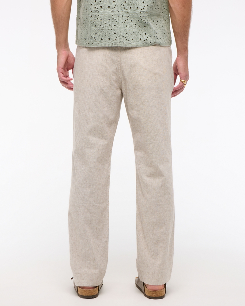 Loose Linen-Blend Pull-On Pant