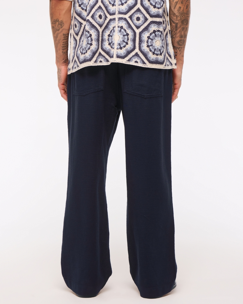 Baggy Cotton Textured Pull-On Pant
