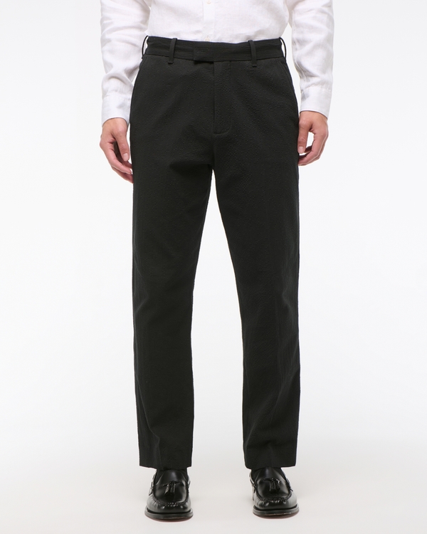 The A&F Collins Seersucker Suit Pant, Black view 2