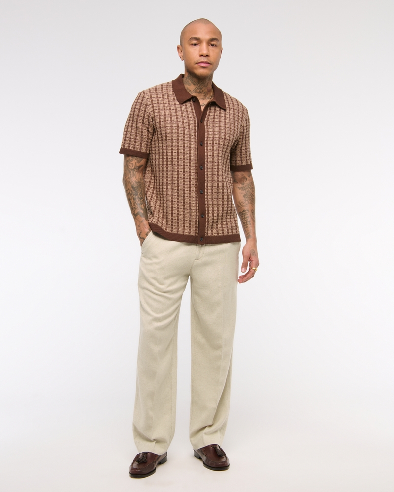 メンズ バギーテーラード リネンブレンド トラウザーパンツ | メンズ