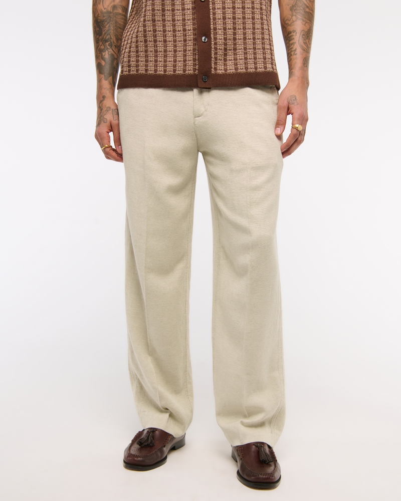 Baggy Tailored Linen-Blend Trouser