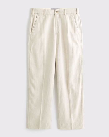 Men's Baggy Tailored Linen-Blend Trouser | Men's Clearance | Abercrombie.com