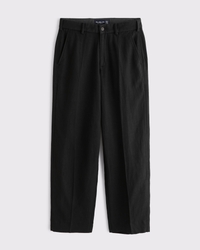 Pantaloni sartoriali larghi in misto lino