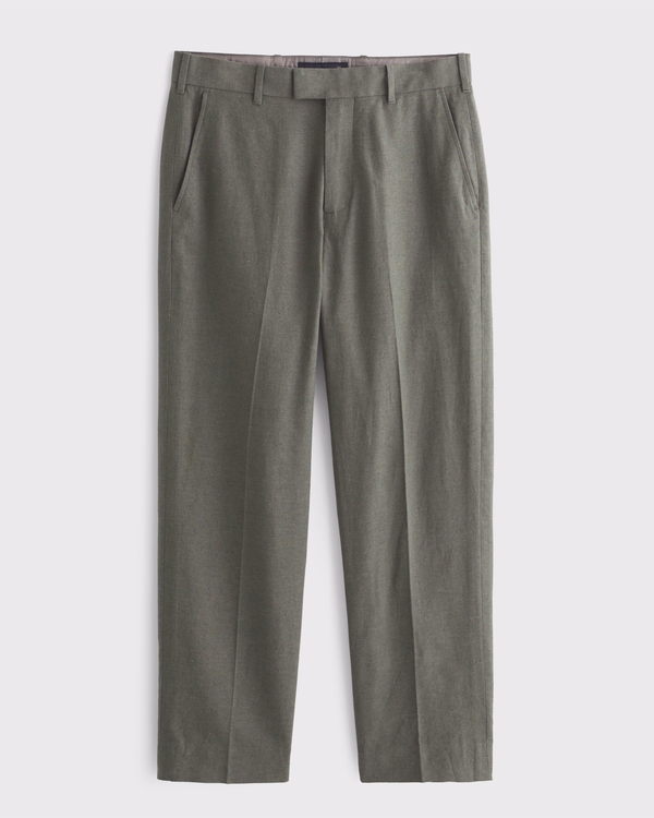 The A&F Collins Linen-Blend Suit Pant, Dark Sage view 2