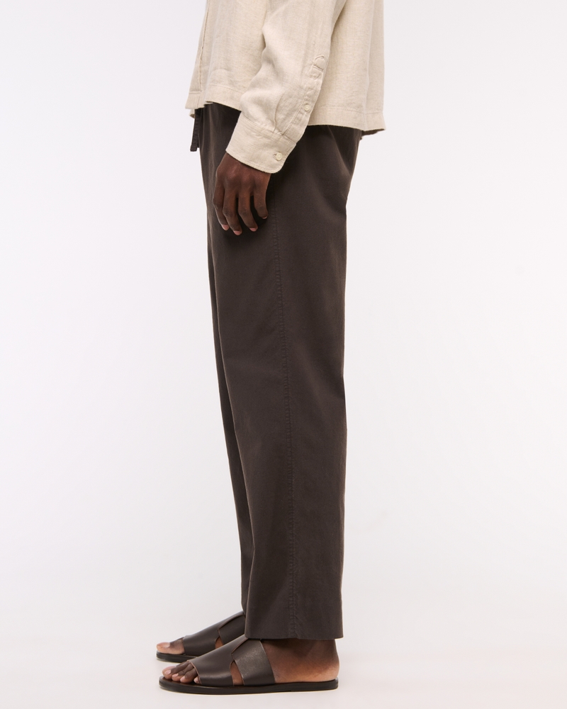 Loose Linen-Blend Pull-On Pant
