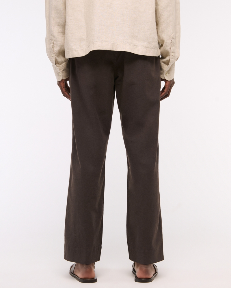 Loose Linen-Blend Pull-On Pant