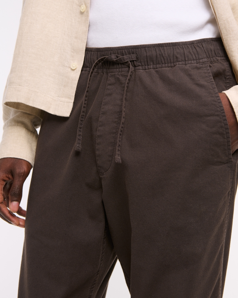 Loose Linen-Blend Pull-On Pant