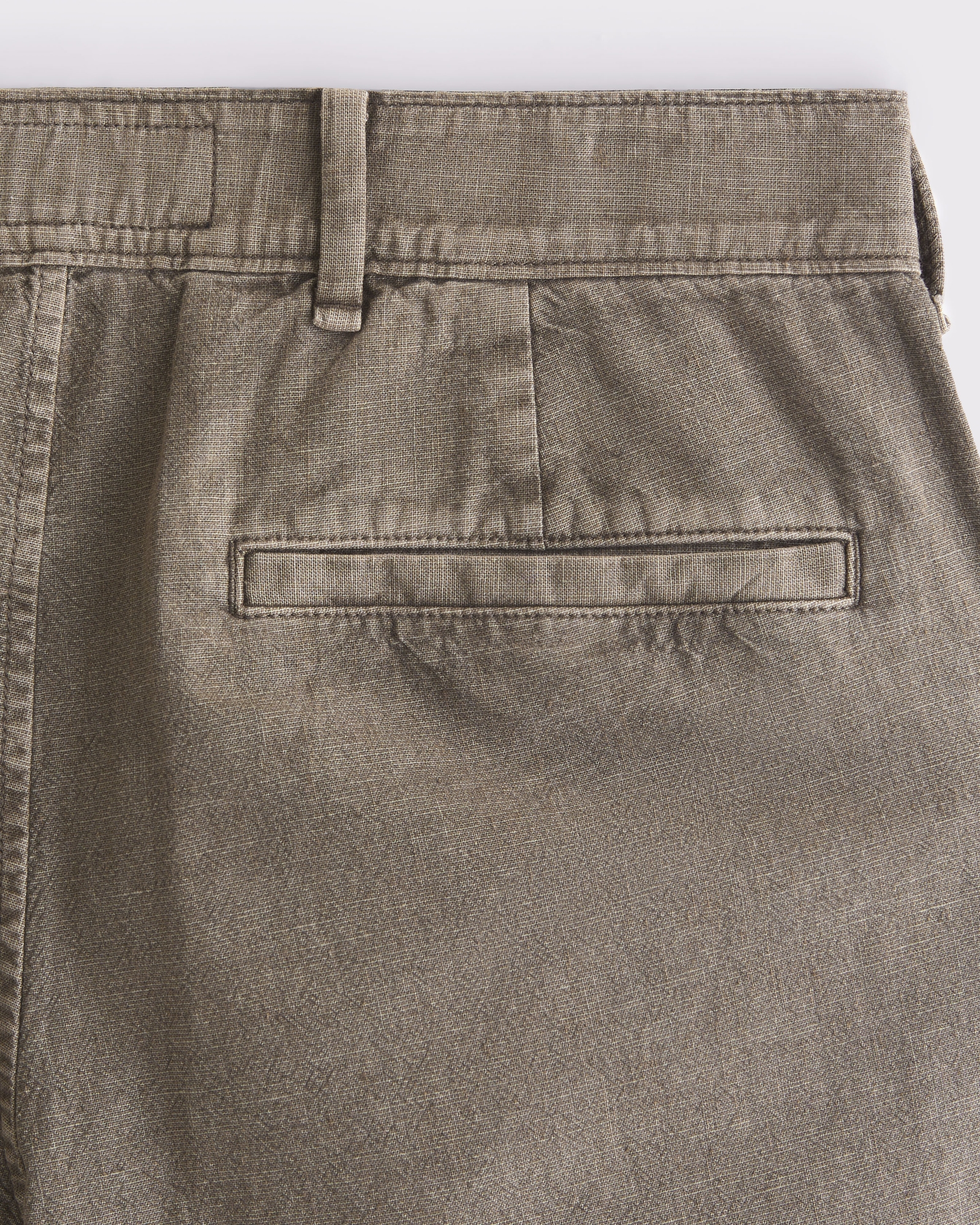 Straight Linen-Blend Fixed Waist Pant