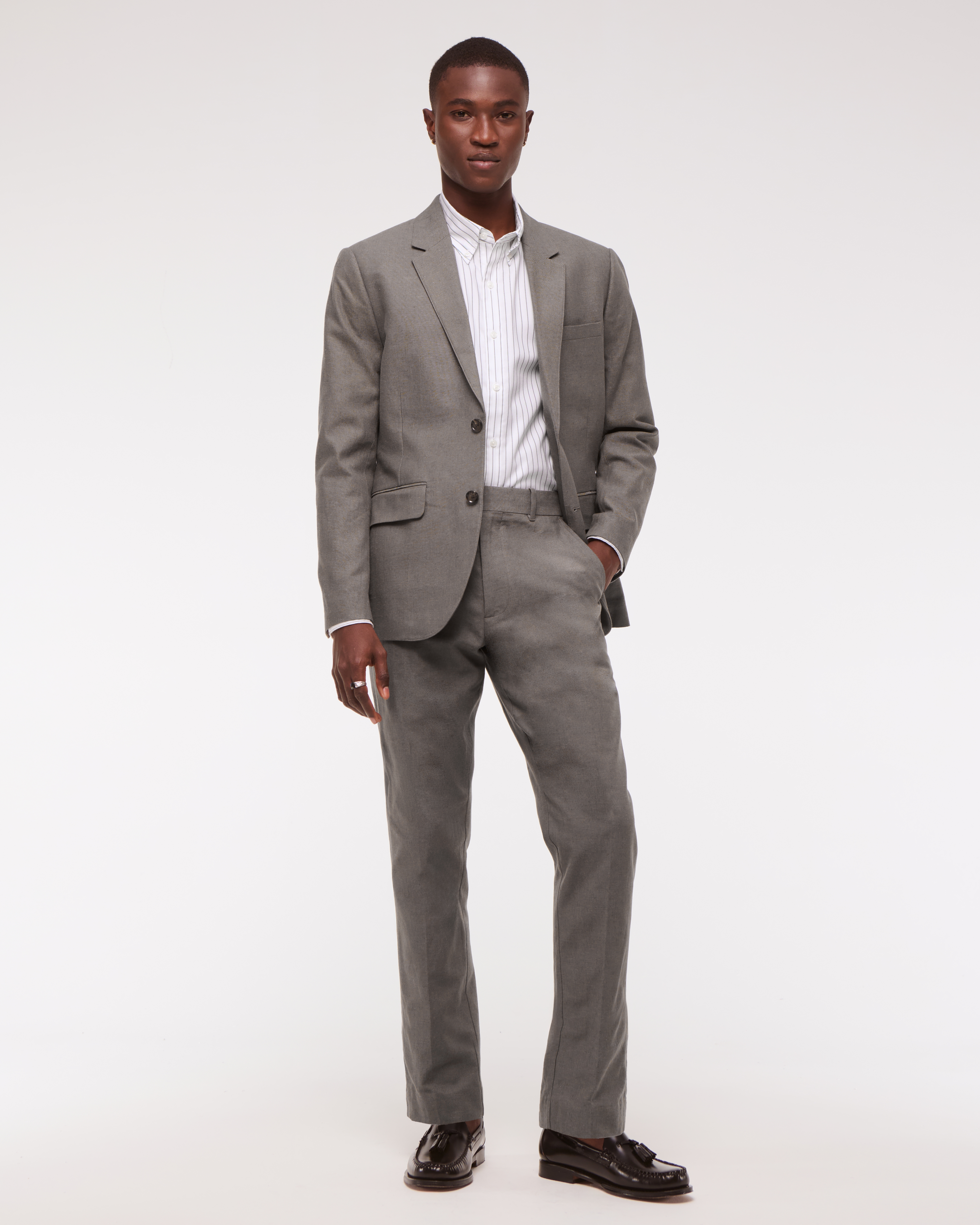 Abercrombie & Fitch The A&f Collins Slim Linen-blend Suit Pant In Brown