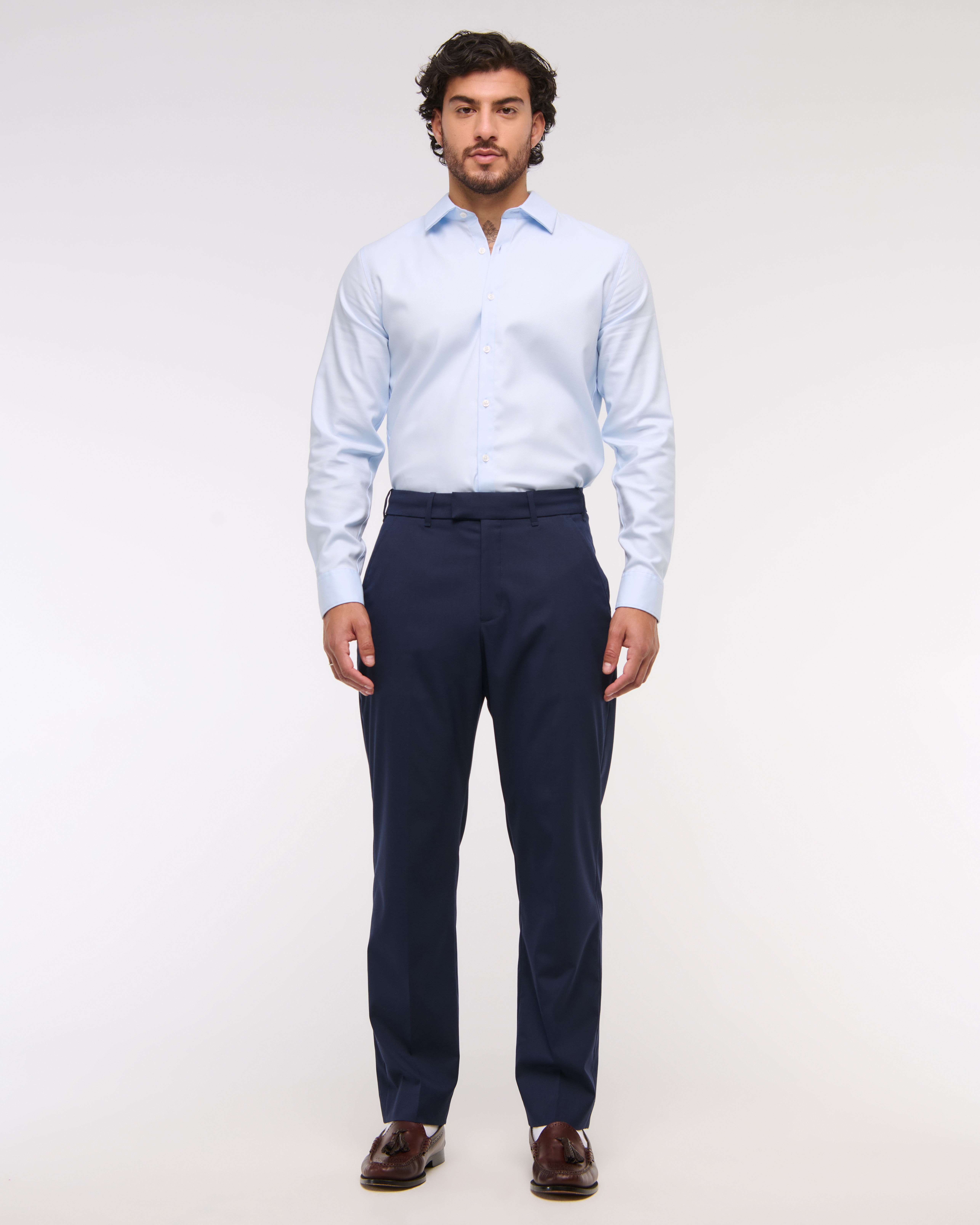 Abercrombie & Fitch The A&f Collins Athletic Fit Suit Pant In Blue