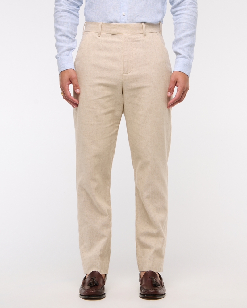 Linen-Blend Relaxed Straight Trouser