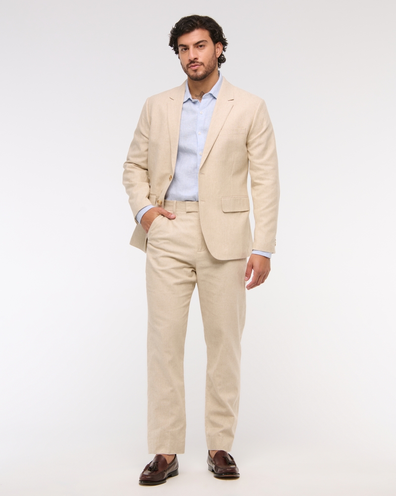 The A&F Collins Athletic Fit Linen-Blend Suit Pant