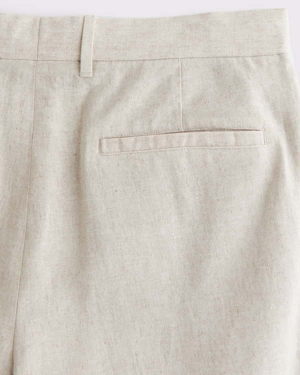 Men's The A&F Collins Athletic Fit Linen-Blend Suit Pant in Natural Texture | Size 28 X 32 | Abercrombie & Fitch