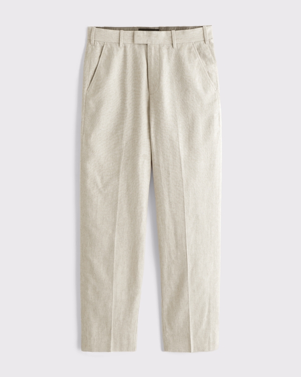 The A&F Collins Linen-Blend Suit Pant, Natural Texture view 1
