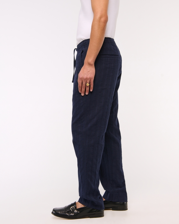 Loose Linen-Blend Pull-On Pant