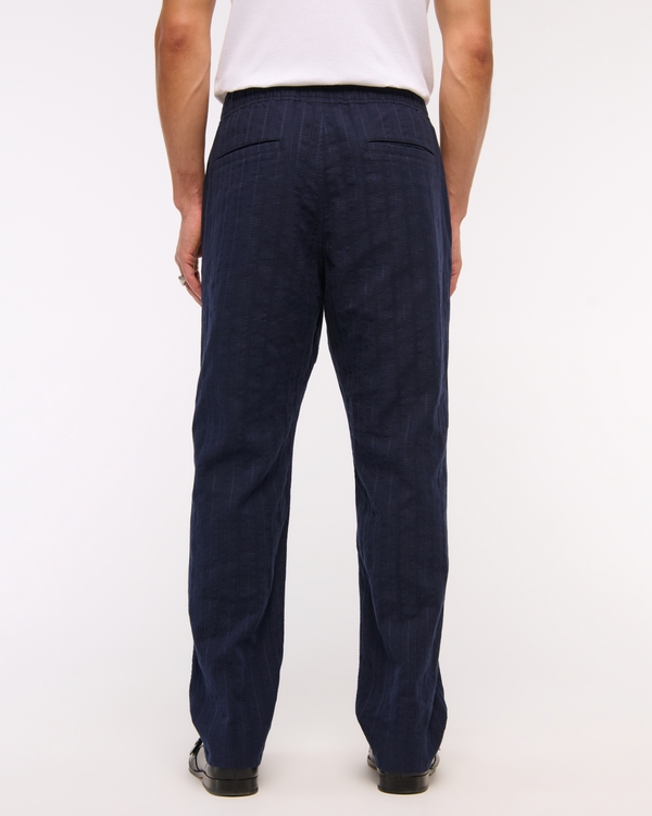 Loose Linen-Blend Pull-On Pant
