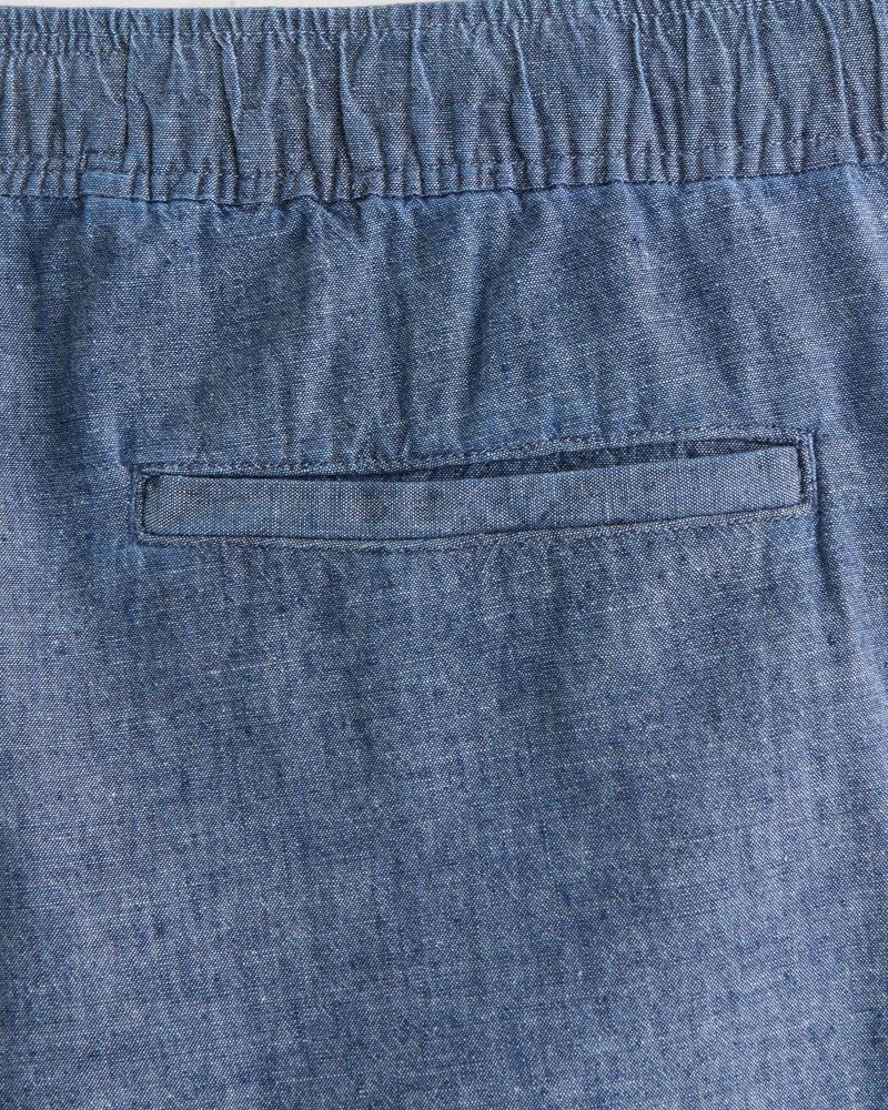 Loose Linen-Blend Pull-On Pant