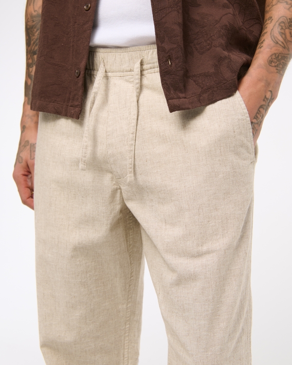 Loose Linen-Blend Pull-On Pant