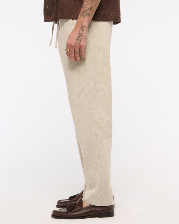 Loose Linen-Blend Pull-On Pant