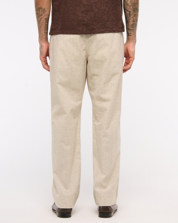 Loose Linen-Blend Pull-On Pant