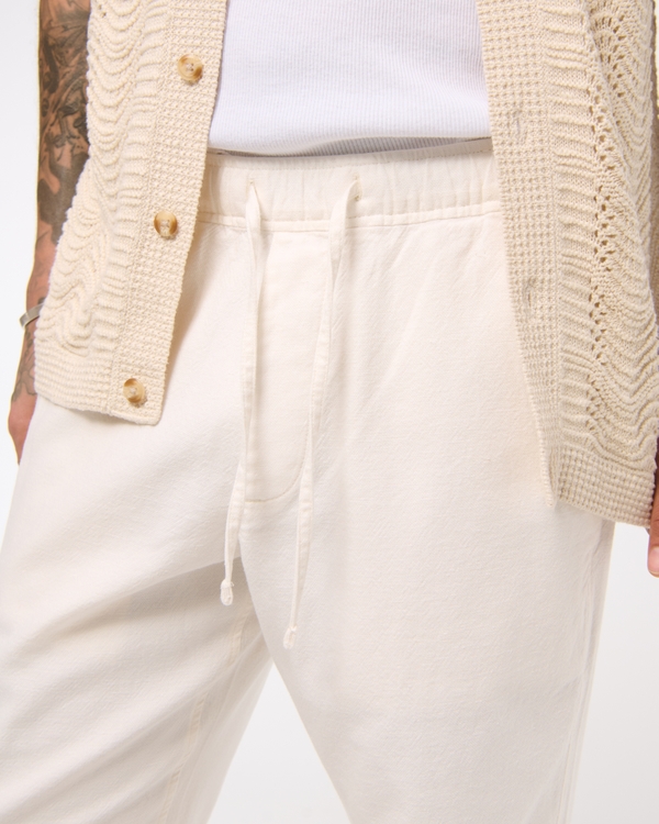 Loose Linen-Blend Pull-On Pant