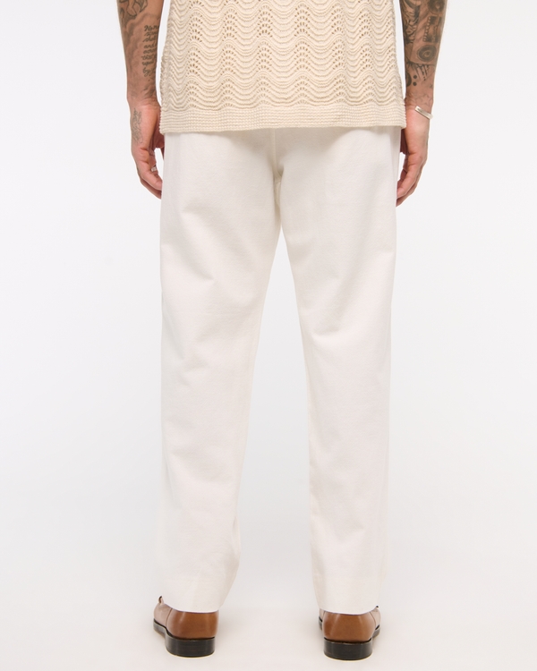 Loose Linen-Blend Pull-On Pant