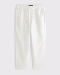 Loose Linen-Blend Pull-On Pant