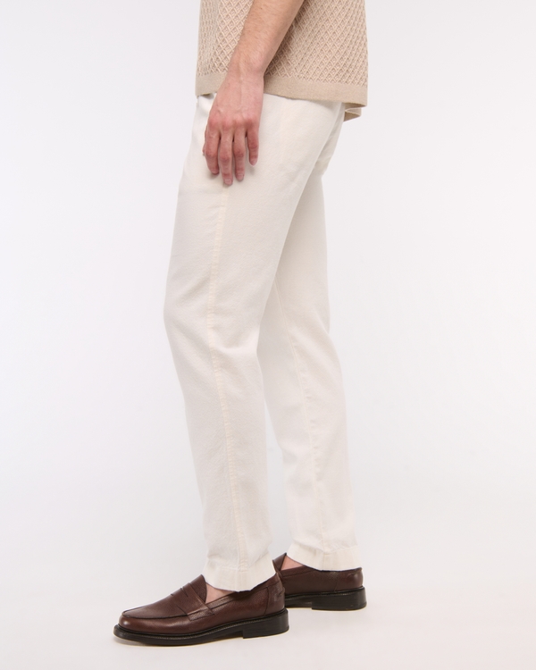 Straight Linen-Blend Fixed Waist Pant