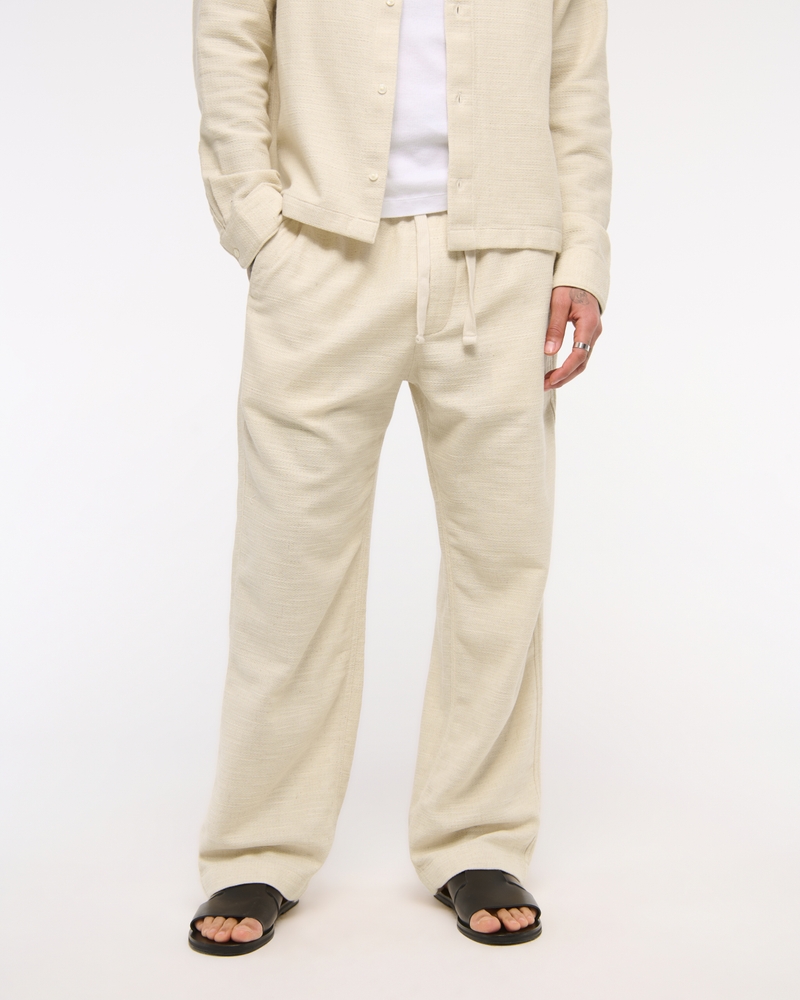 Baggy Cotton Texture Pull-On Pant